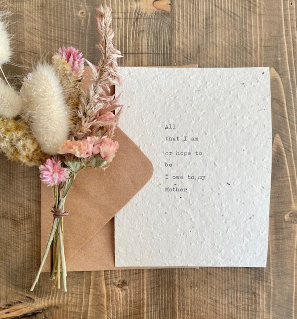 Hunt & Peck Press Seed Card - 'All That I Am'
