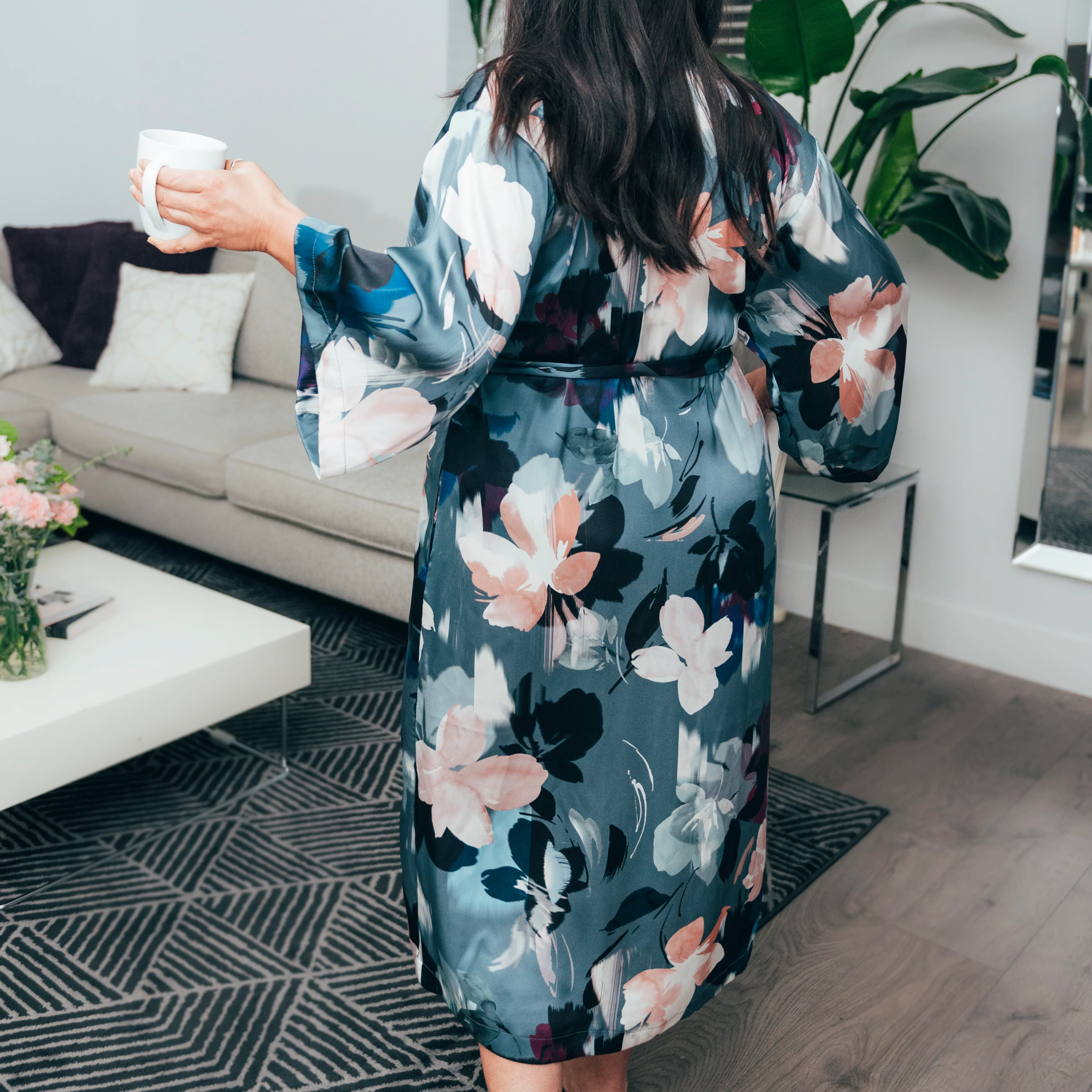 Silver Lining Long Kimono Robe - Image 4